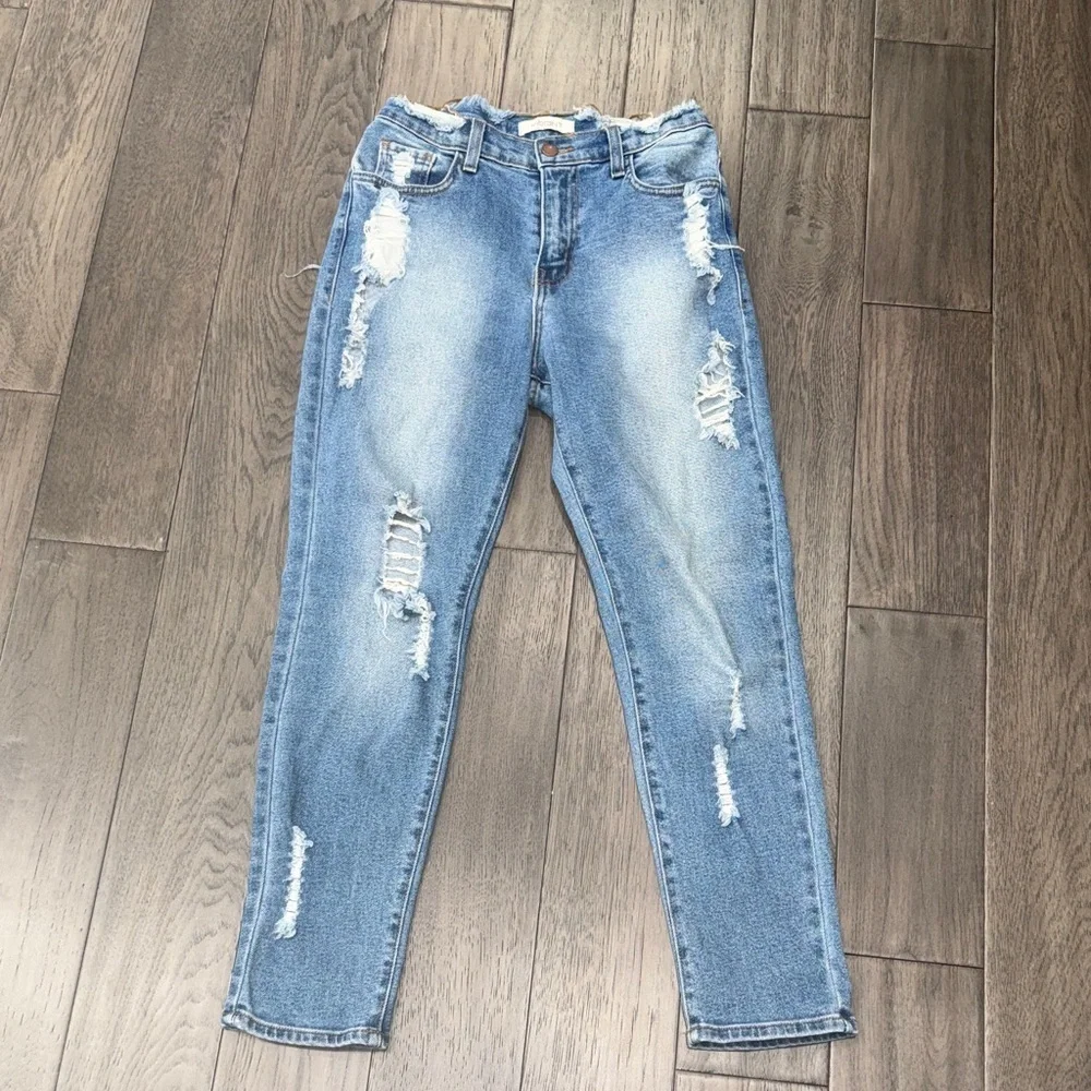 Vibrant M.I.U Distressed ripped Blue Women's skinny Jeans